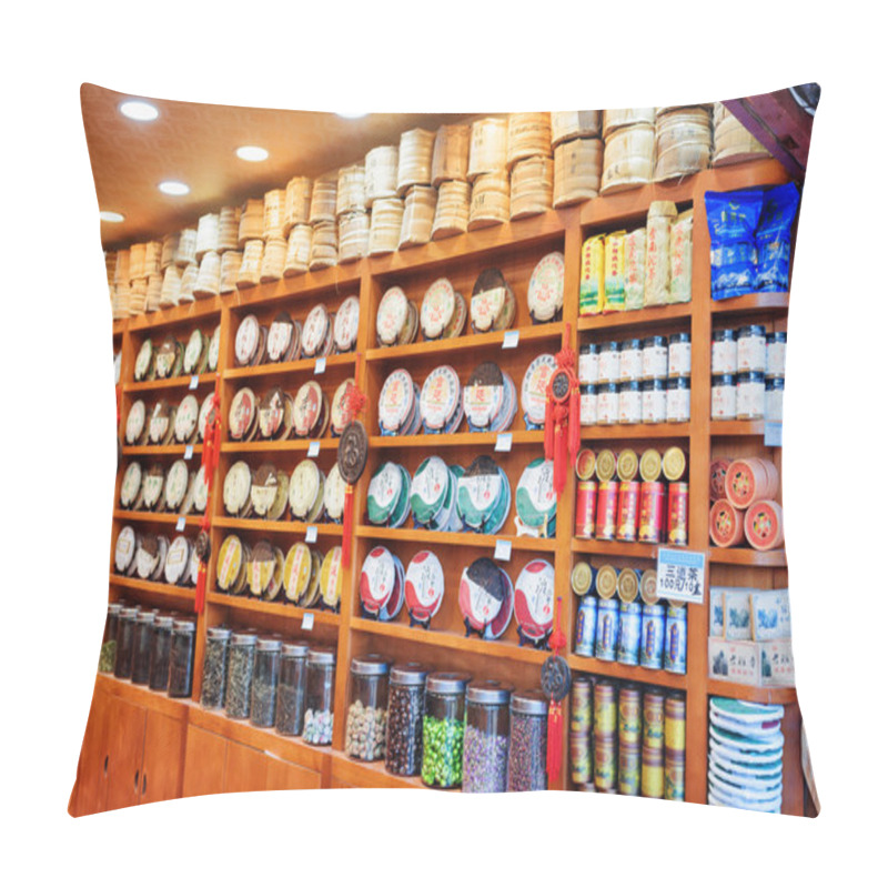 Personality  Wide Range Of Traditional Chinese Tea In The Old Town Of Lijiang Pillow Covers