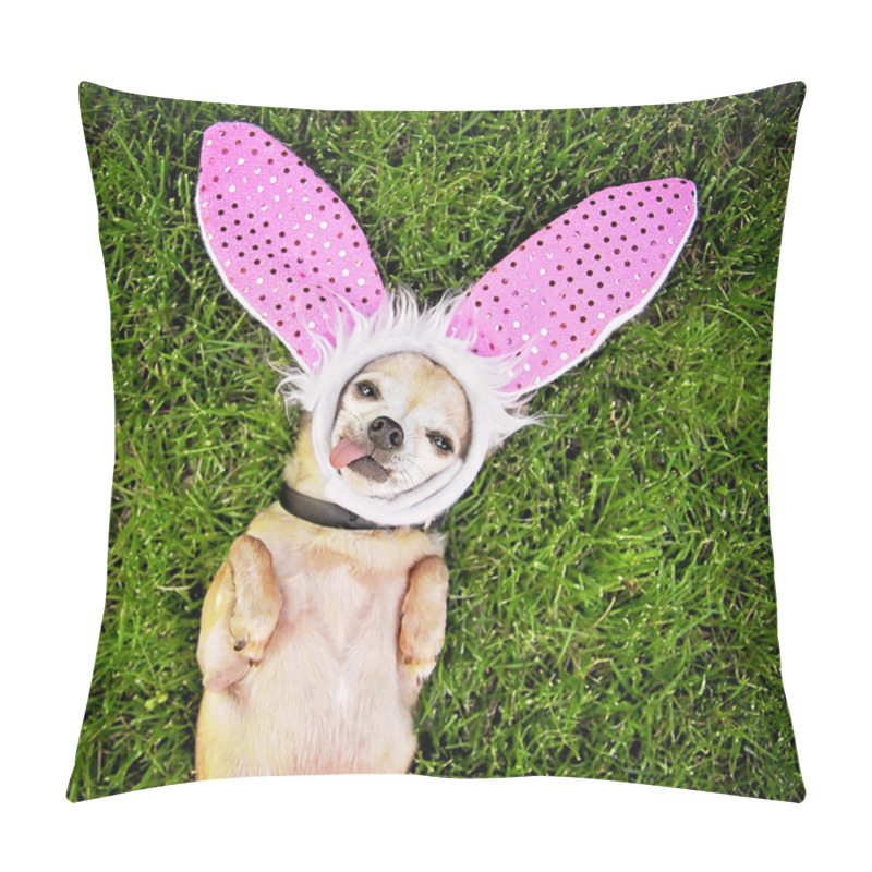 Personality  Chihuahua Laying With Bunny Ears On Pillow Covers