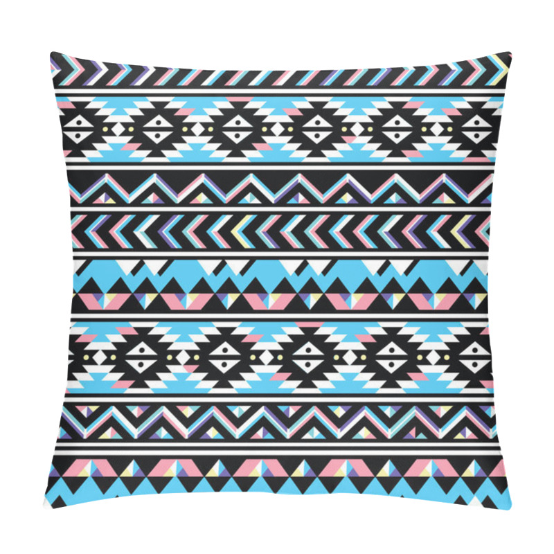 Personality  Tribal Aztec Seamless Blue And Pink Pattern Pillow Covers