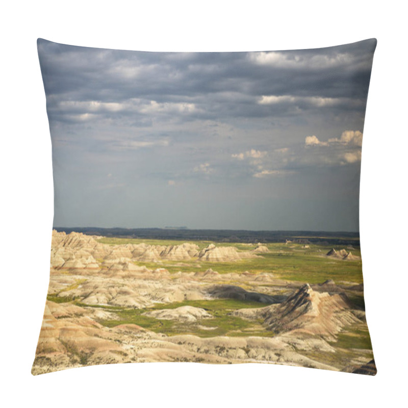 Personality  Late Afternoon View From Badlands National Park In South Dakota Pillow Covers