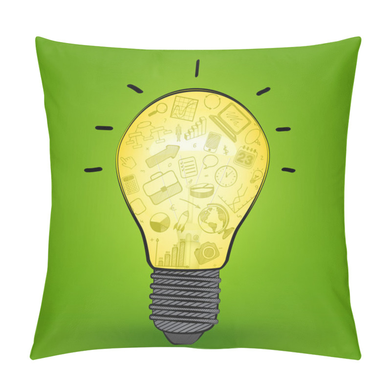 Personality  Creative Yellow Lamp Inside Icons Pillow Covers