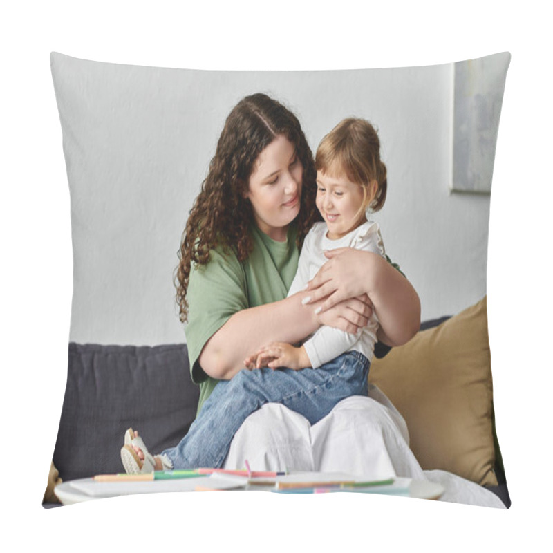 Personality  A Loving Mother Enjoys A Peaceful Moment With Her Daughter, Sharing Smiles And Stories. Pillow Covers