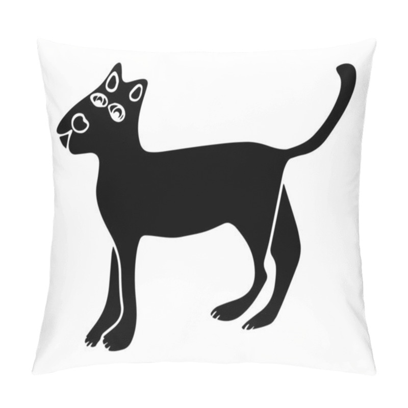 Personality  A Black Cat Silhouette Features Unique Eye Shapes, Creating A Whimsical Effect Pillow Covers