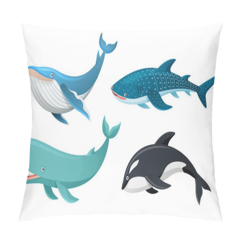 Personality  Whales Collection In Cartoon Illustration Pillow Covers