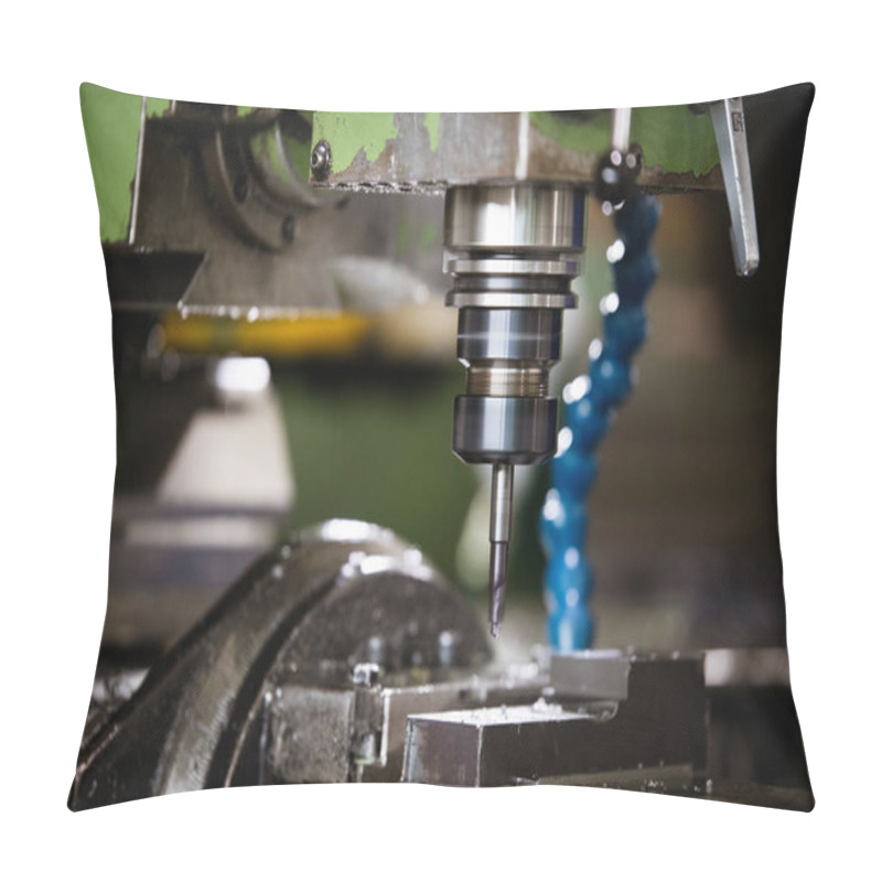 Personality  Machine Tool In Metal Factory With Drilling Modern Cnc Machines Pillow Covers