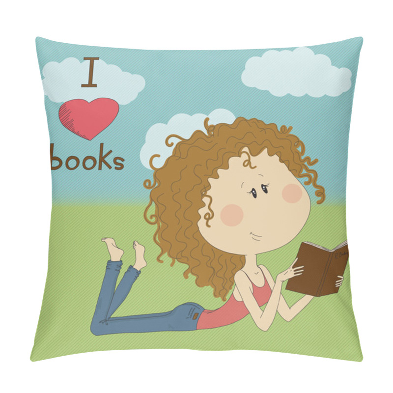 Personality  Illustration With Pretty Girl On Natural Background. Pillow Covers