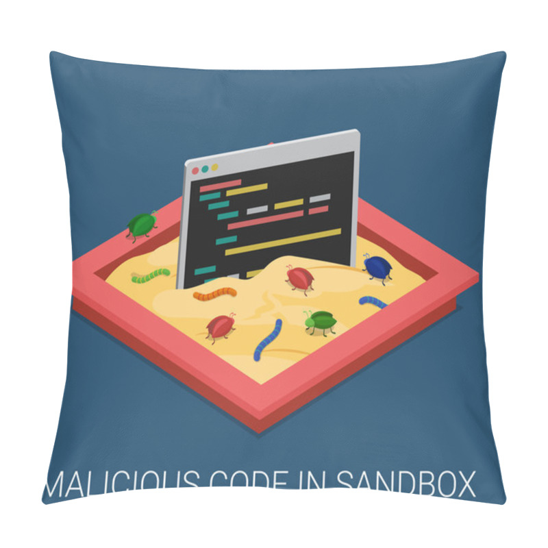 Personality  Sandbox Debug Flat Illustration. Pillow Covers