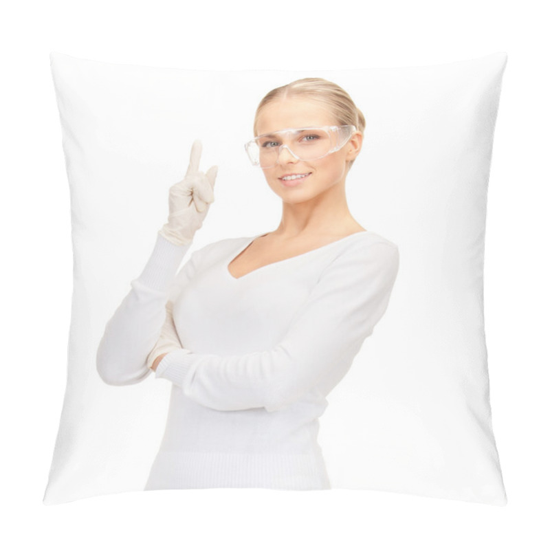 Personality  Woman In Protective Glasses And Gloves Pillow Covers