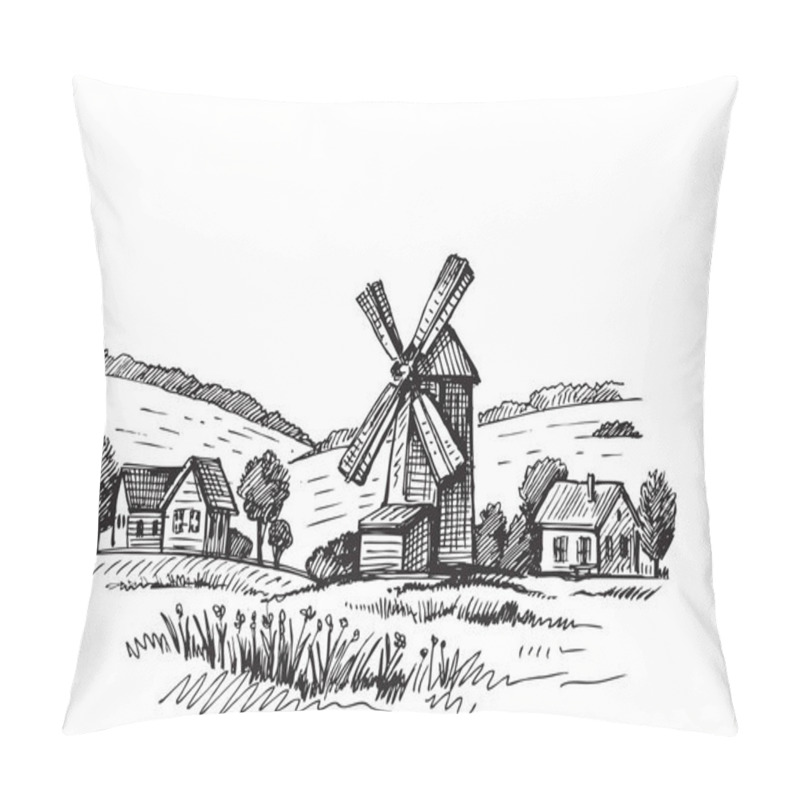 Personality  Hand Drawn Mill Pillow Covers