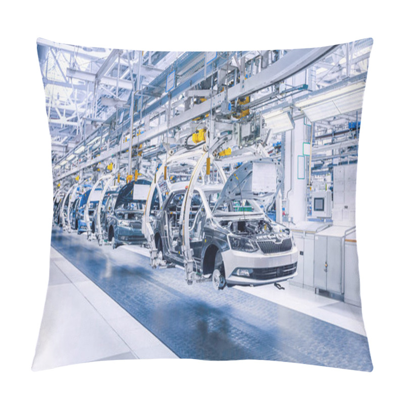 Personality  Assembling Cars On Conveyor Line Pillow Covers