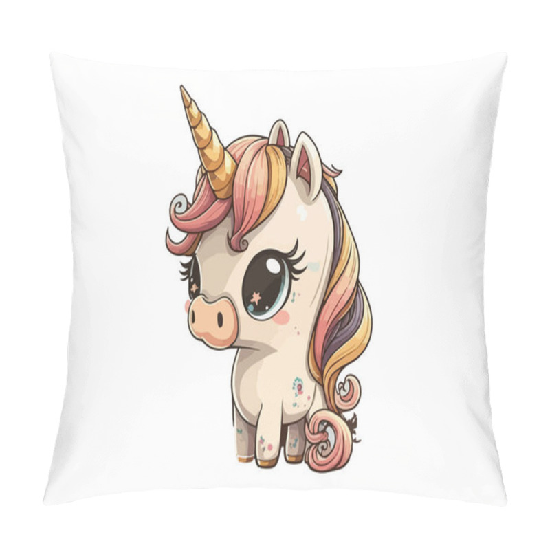 Personality  Baby Unicorn Cartoon Character Vector Illustration Pillow Covers