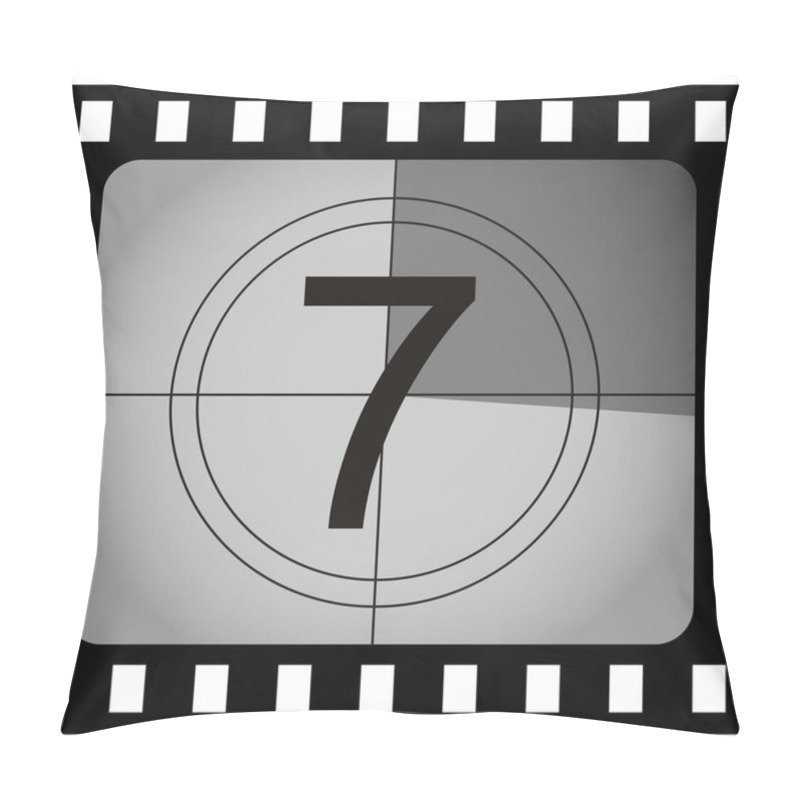 Personality  Seven Number At Film Strip Countdown, Simply Vector Illustration    Pillow Covers