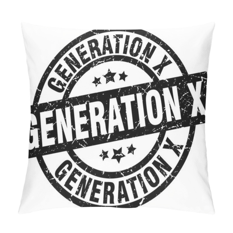 Personality  Generation X Round Grunge Black Stamp Pillow Covers