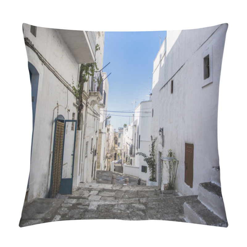 Personality  Cobblestone Lane Between White Homes, Ibiza, Spain Pillow Covers