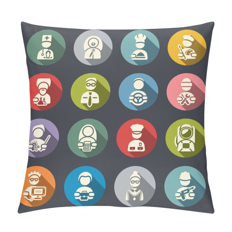 Personality  Jobs Icon Set Pillow Covers