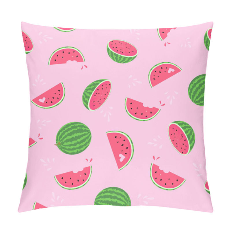 Personality  Watermelons Pink Flat Vector Seamless Pattern Pillow Covers