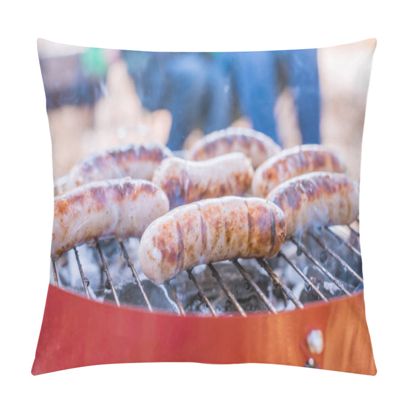 Personality  Grilling Sausages On Barbecue Grill  Pillow Covers