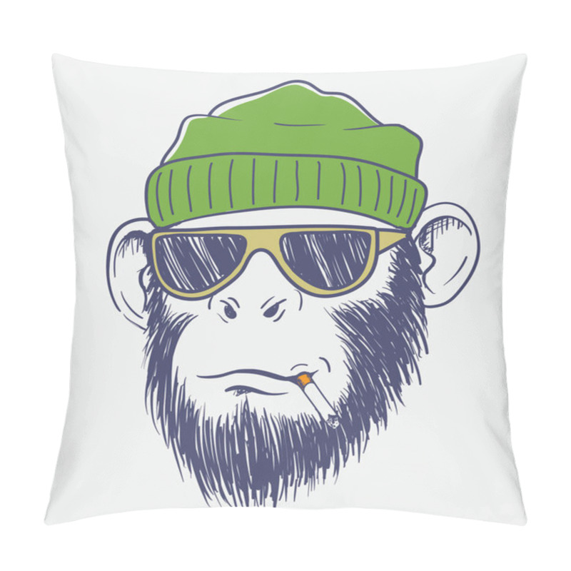 Personality  Cool Monkey Smoking A Cigarette Pillow Covers