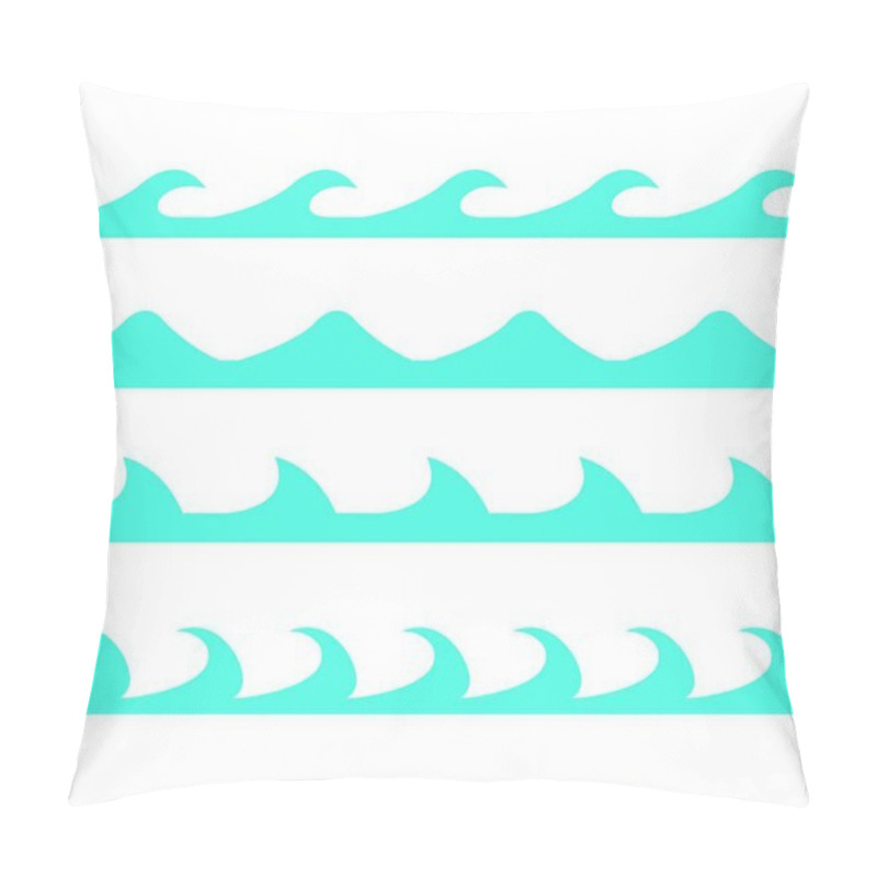 Personality  Sea Waves Icon, Illustration On White Background  Pillow Covers