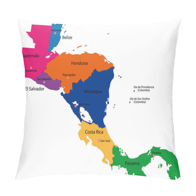 Personality  Central America Map Pillow Covers