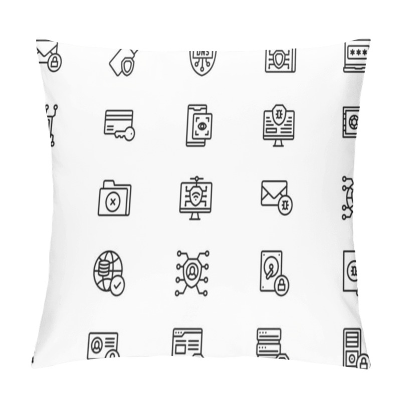 Personality  Data Protection Icons Collection Is A Vector Illustration With Editable Stroke. Pillow Covers