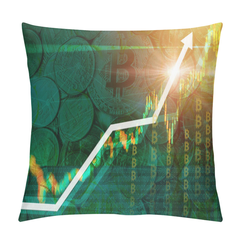 Personality  Bitcoin Cryptocurrency Market Price Rebound Reaching High Value Recovered Climb Back Toward Hitting A Record To Target Ceiling Concept Pillow Covers