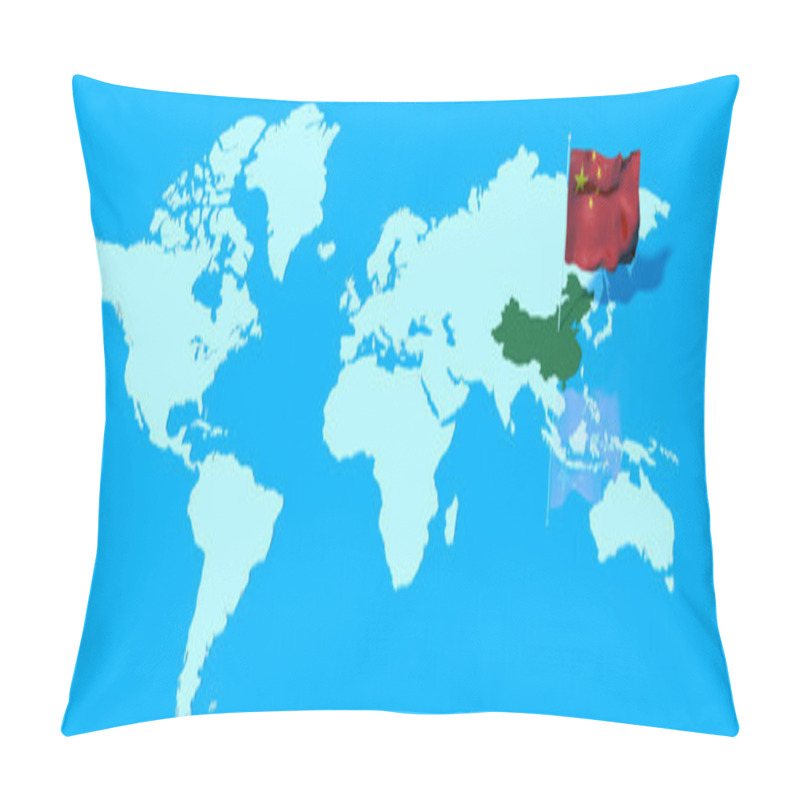 Personality  3D Planet Earth With Flag In The Wind China Pillow Covers