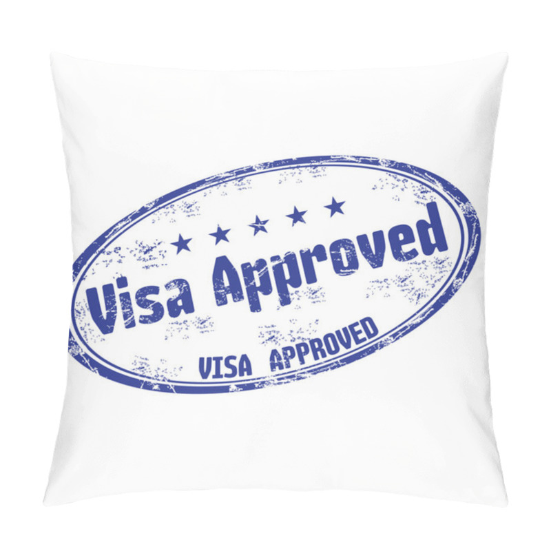 Personality  Visa Approved Grunge Rubber Stamp Pillow Covers