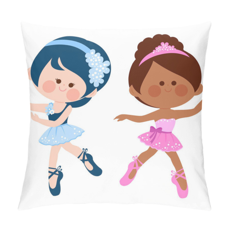 Personality  Little Ballerinas Dancing. Vector Illustration Pillow Covers