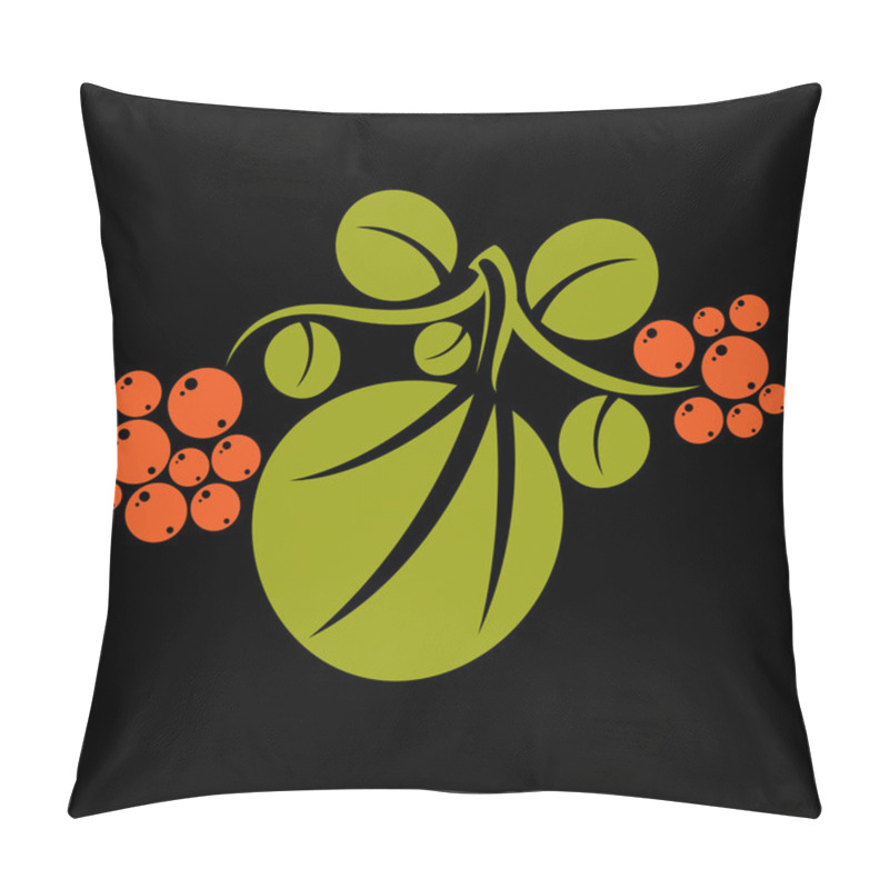 Personality  Green Leaves With Orange Seeds  Pillow Covers