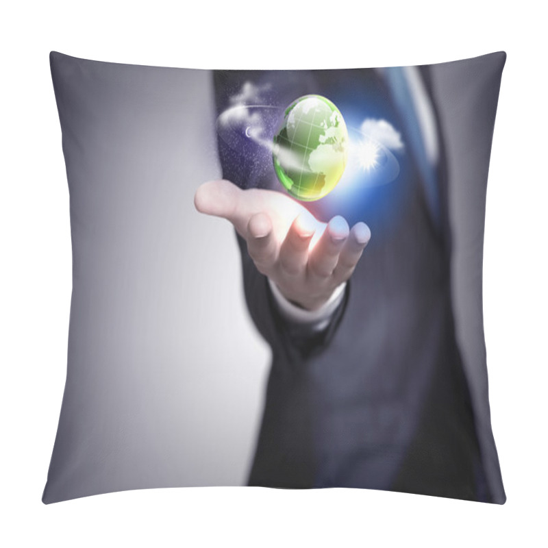 Personality  Human Hand Holding Our Planet Earth Pillow Covers