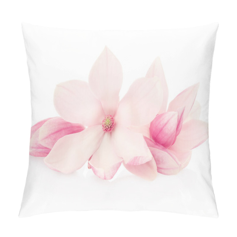 Personality  Magnolia, Pink Spring Flowers And Buds Group Pillow Covers