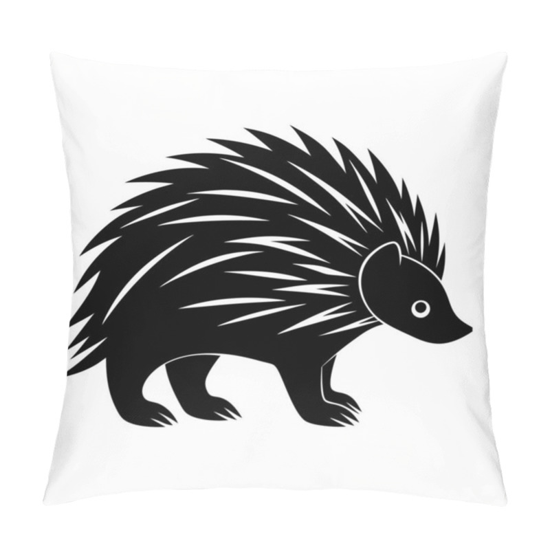 Personality  A Silhouette Of A Porcupine Vector Illustration Pillow Covers