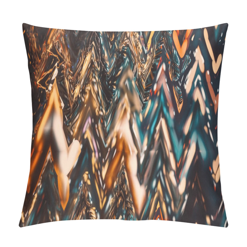 Personality  Linear Seamless Abstract Background With Rhombuses Striped Infinity Geometric Pattern Zigzag Patterns Abstraction In Gold Colours Liquid Swirl Design  Pillow Covers