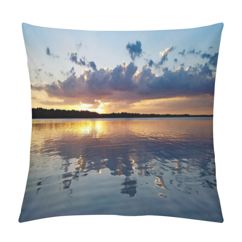 Personality  Sunset And Cloudscape Over Coot Bay, Everglades National Park. Pillow Covers