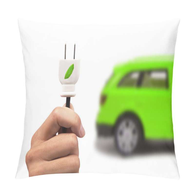 Personality  Electric Car And Green Car Concept Pillow Covers