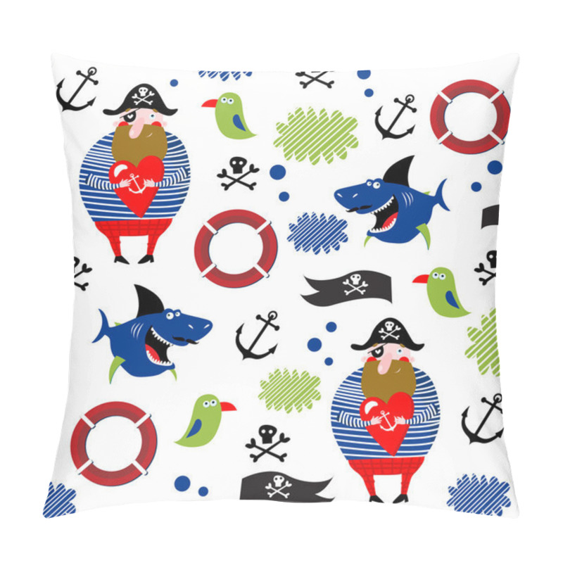 Personality  Cartoon Pirates Background Pillow Covers