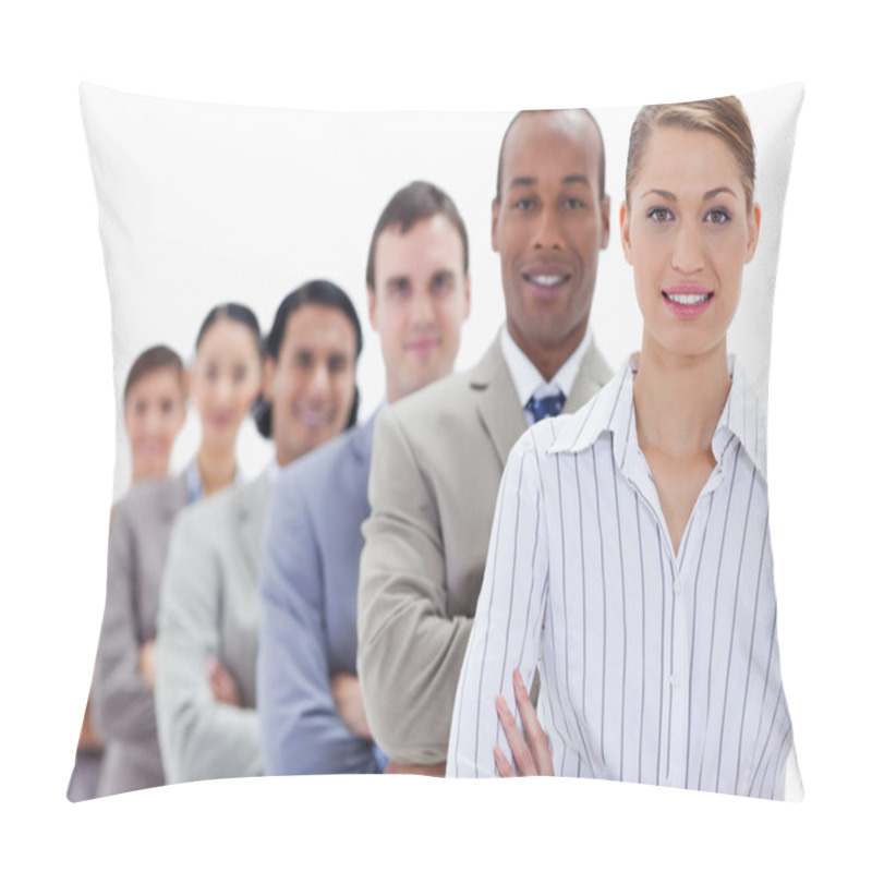 Personality  Close-up Of A Business Team Crossing Their Arms In A Single Line Pillow Covers