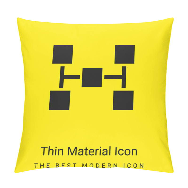 Personality  Blocks Scheme Of Five Squares Minimal Bright Yellow Material Icon Pillow Covers