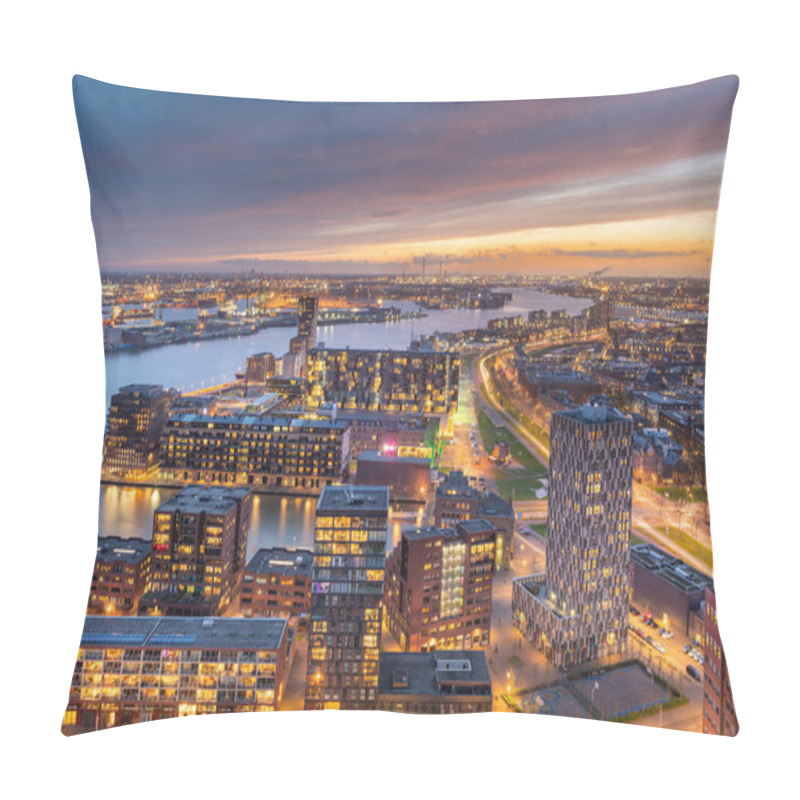 Personality  Rotterdam, Netherlands, Cityscape Towards The Borough Of Delfshaven At Twilight Pillow Covers