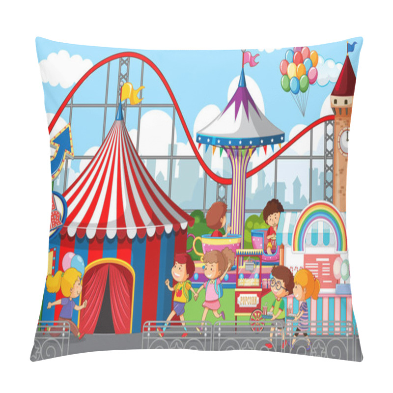 Personality  An Outdoor Funfair Scene Pillow Covers