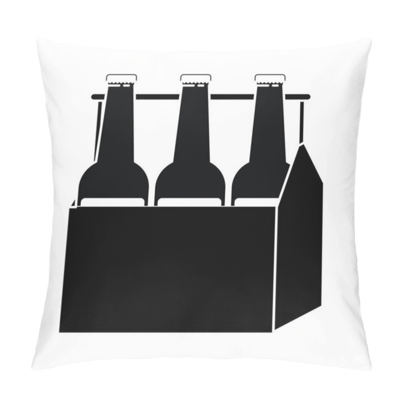 Personality  Box With Beer Bottles Isolated Icon Pillow Covers