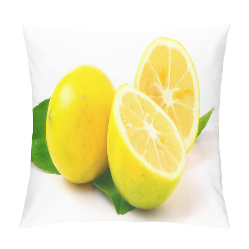 Personality  Fresh Lemon Isolated On White Pillow Covers