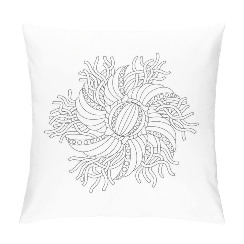 Personality  Abstract Monochrome Floral Composition Pillow Covers