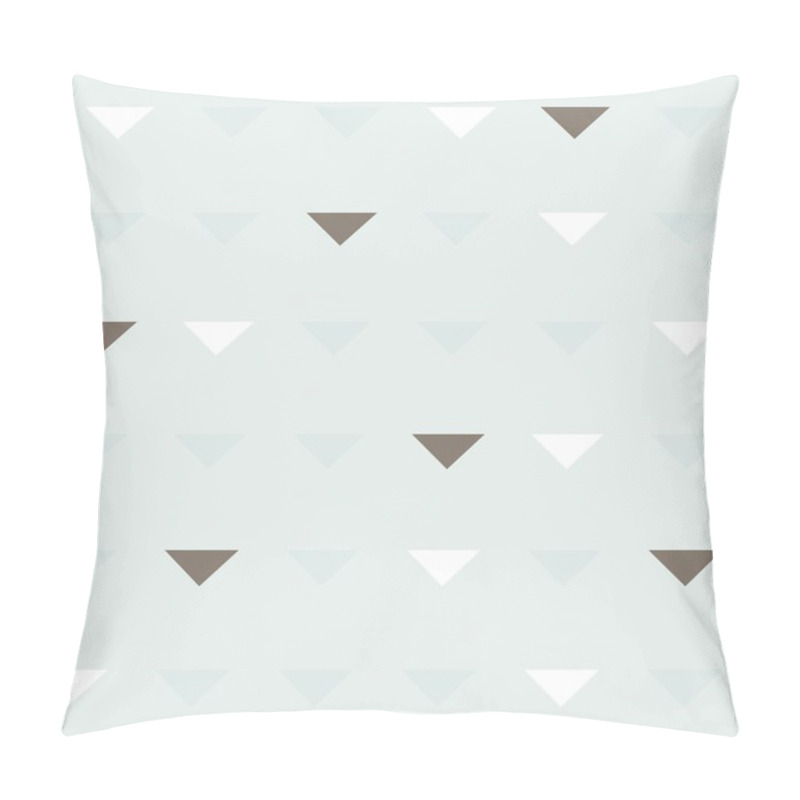 Personality  Delicate Blue Beige Brown Triangles In Regular Rows On Blue Background Geometric Seamless Pattern Pillow Covers