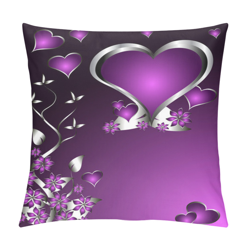 Personality  A Purple Hearts Valentines Day Background Pillow Covers