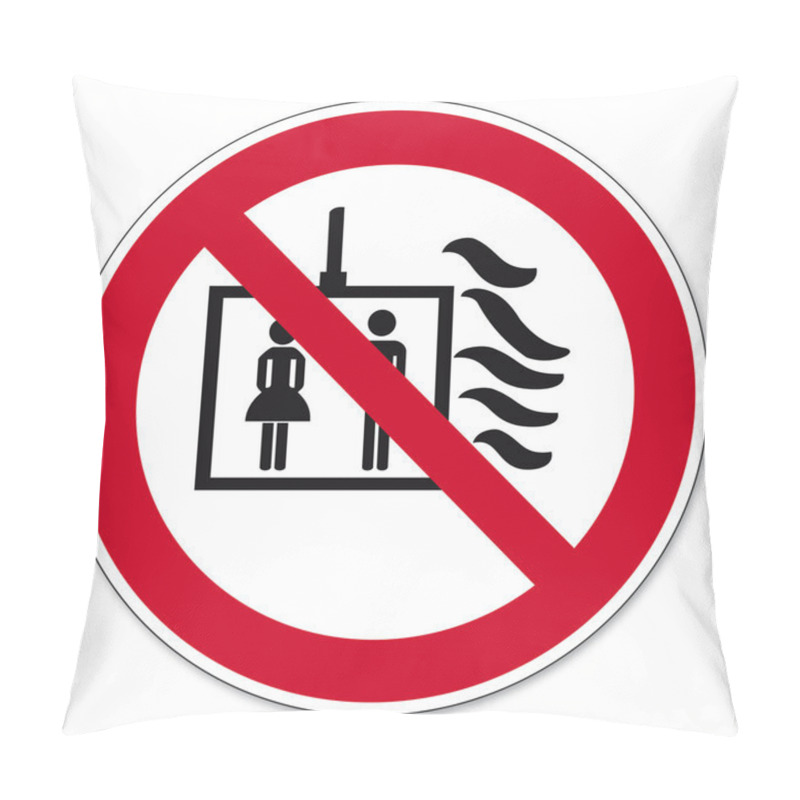 Personality  Prohibition Signs BGV Icon Pictogram Elevator In Case Of Fire Do Not Use Pillow Covers