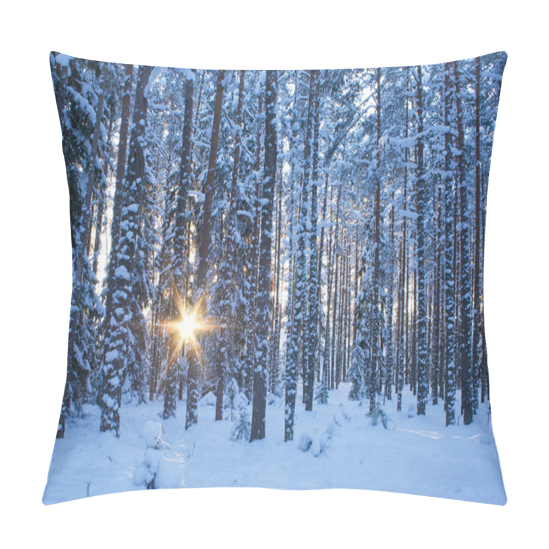 Personality  Winter Forest In Evening Pillow Covers