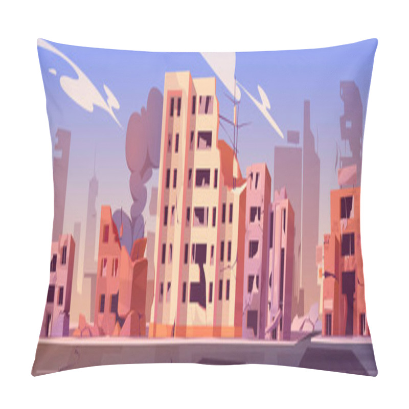 Personality  City Destroy In War, Abandoned Buildings, Smoke Pillow Covers