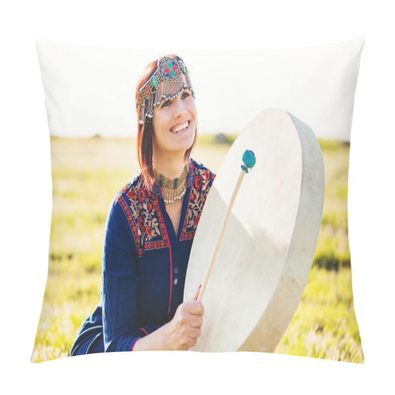 Personality  Woman  Playing Drum  Pillow Covers